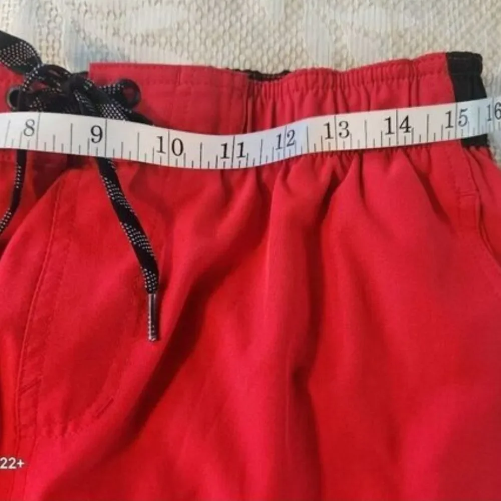 14 Nike Red Swim Board Shorts with Black Accent